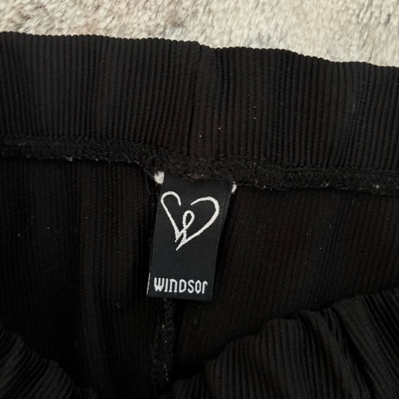 Windsor Black Wide Leg Ribbed Women's Elastic Waist Pants Size S - Picture 7 of 7